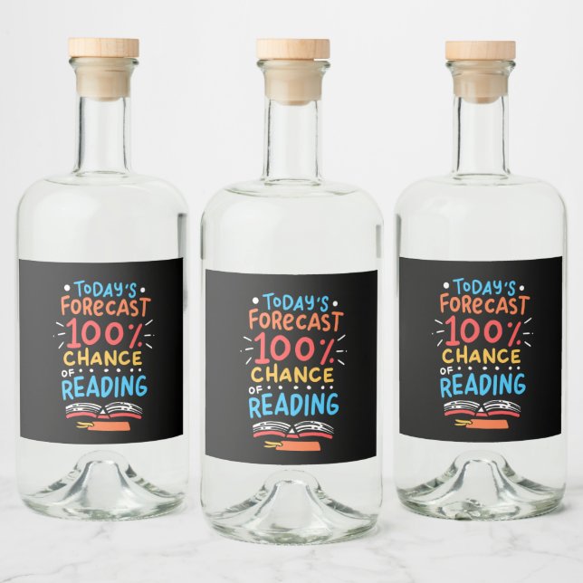 Läsning - 100 % läs- och skrivfrihet spritflaskor etikett (Flaskor)