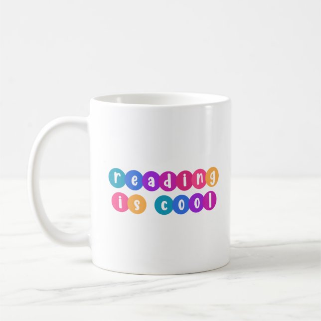 Läsning är coolt kaffemugg (Vänster)