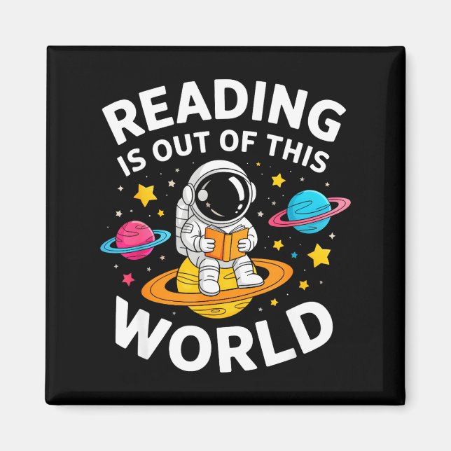 Läsning är en astronautbok om rymden som är utanfö magnet (Framsidan)