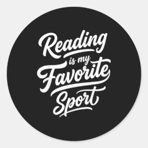 Läsning är favoritsport för bibliotekarie bokälska runt klistermärke