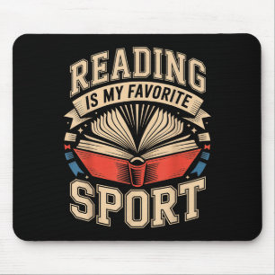 Läsning är favoritsport kvinnor män rolig bok musmatta
