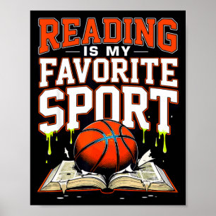 Läsning är favoritsport rolig basket dryp poster