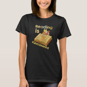 Läsning är grundläggande nördigt bokorms-poesi lit t shirt