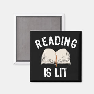 Läsning är lätt - litteratur som läser bokar Vinta Magnet