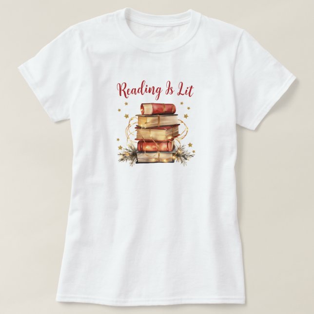 Läsning Är Lysande, Bokälskare T Shirt (Design framsida)