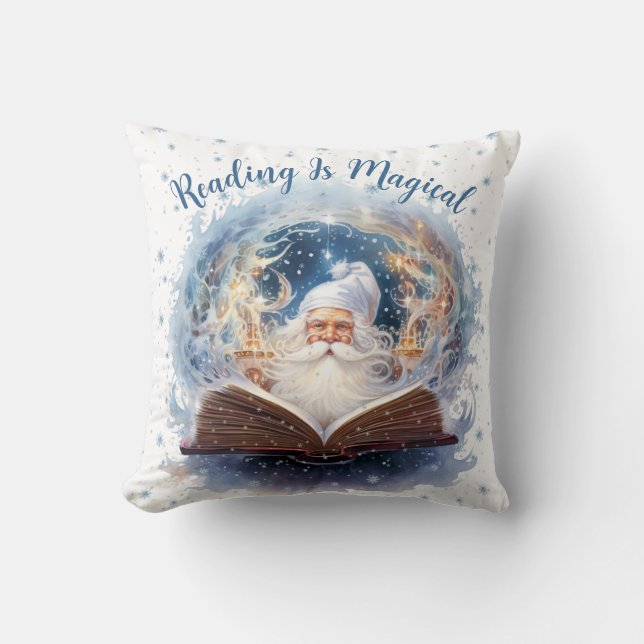 Läsning är Magic Snowflake Design Kudde (Framsida)