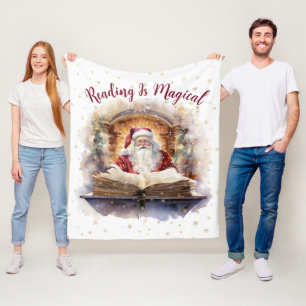 Läsning är Magisk Snöflinga Design Fleecefilt