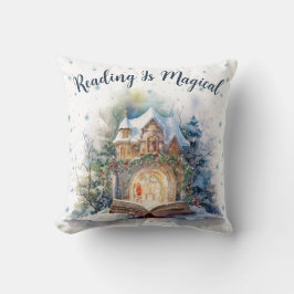 Läsning är Magisk Snöflinga Design Kudde