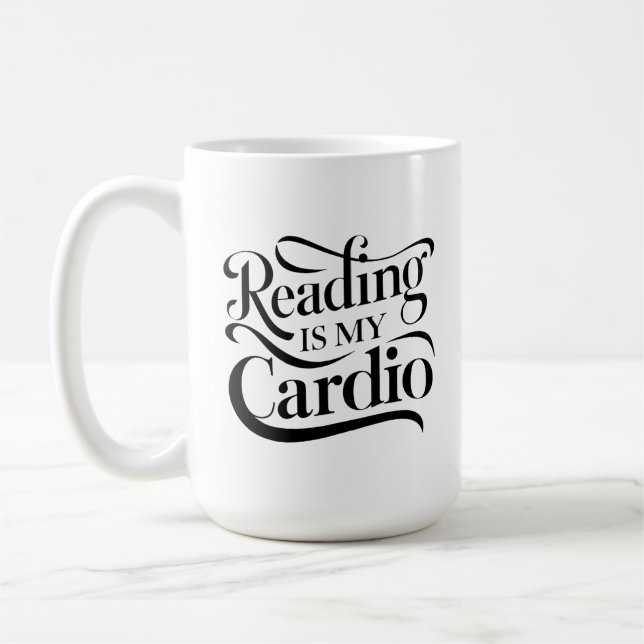 Läsning är Min Cardio - Roligt Lärare Kaffemugg (Vänster)