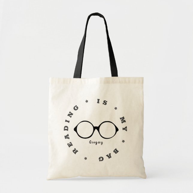 Läsning är min hänger lös toto för Eyewearmode YA Tygkasse (Framsidan)