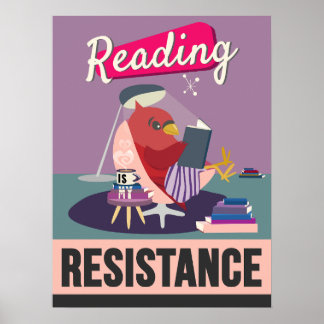 Läsning Är Min Motståndskraft – Retro Stiliserad P Poster