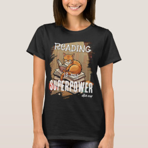 Läsning Är Min Superkraft Kattälskare Present T Shirt
