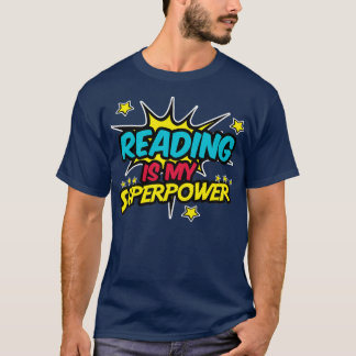 Läsning är min superpower Retro Vintage Bokar Read T Shirt