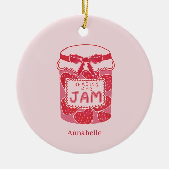 Läsning är min sylt bokälskare julgransprydnad keramik (Framsidan)