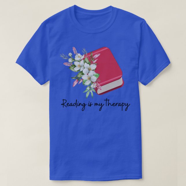 Läsning är min terapi 1131 t shirt (Design framsida)