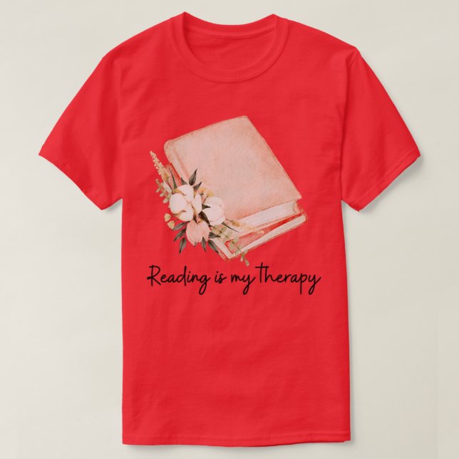 Läsning är min terapi 59 t shirt (Design framsida)