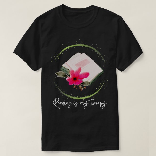 Läsning är min terapi 5 t shirt (Design framsida)