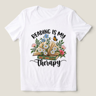 Läsning är min terapi blombokströja t shirt
