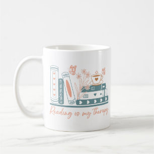 Läsning är min terapi kaffemugg