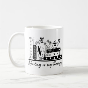 Läsning är min terapi kaffemugg