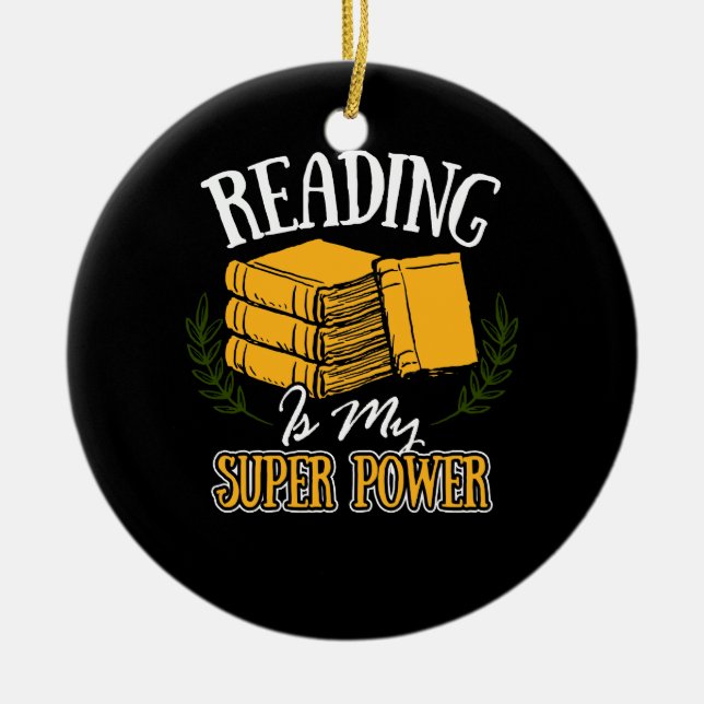 Läsning är min Toppen Julgransprydnad Keramik (Framsidan)
