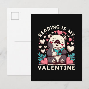 Läsning är min valentin inbjudan vykort