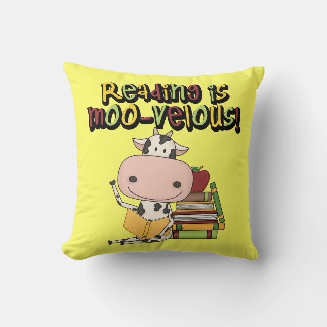 Läsning är Moo-velous Kudde (Framsida)