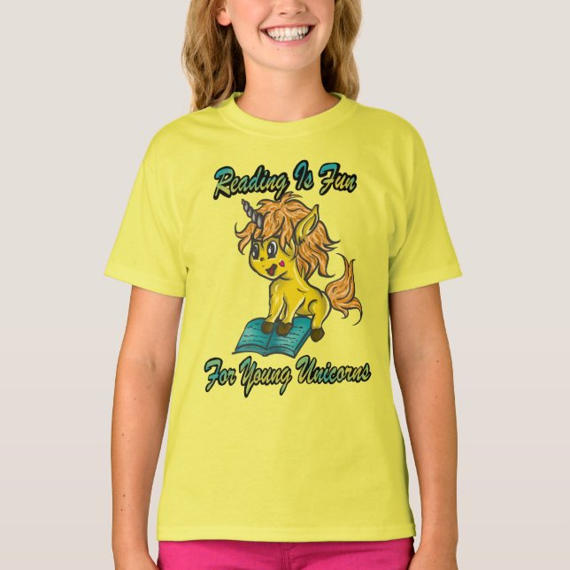 Läsning är Roligt för unga universitet T Shirt (Framsida)