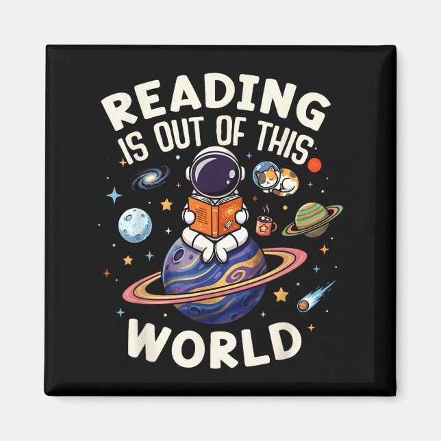 Läsning är rymdgalet roliga böcker magnet (Framsidan)