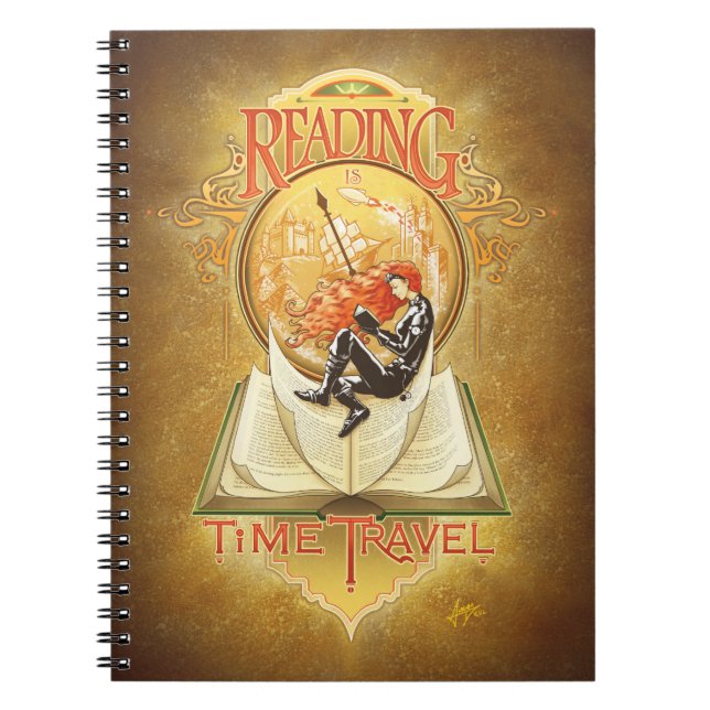 Läsning är tidsresa anteckningsbok (Framsidan)
