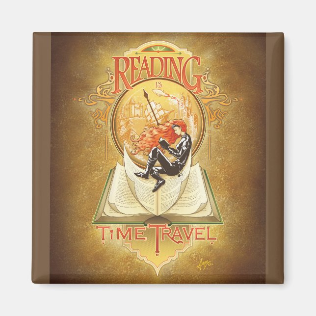 Läsning är tidsresa magnet (Framsidan)