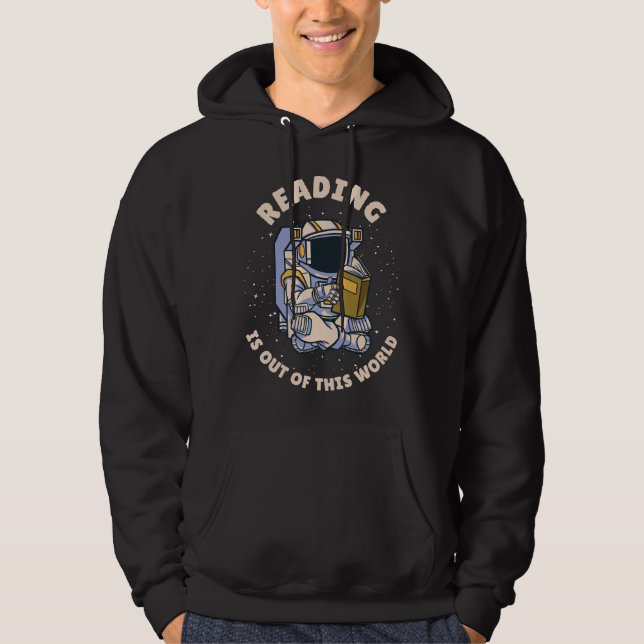 Läsning är utanför denna värld hoodie (Framsida)