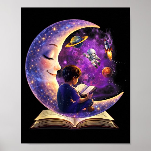 Läsning är utanför denna världen mån läsning bok poster (Framsidan)