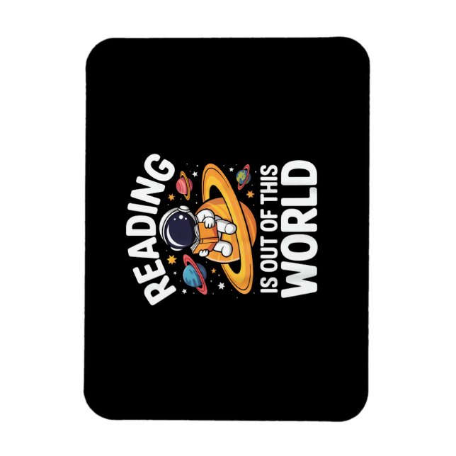 Läsning är Utom denna Värld Rymd Roliga Böcker Kär Magnet (Vertikal)