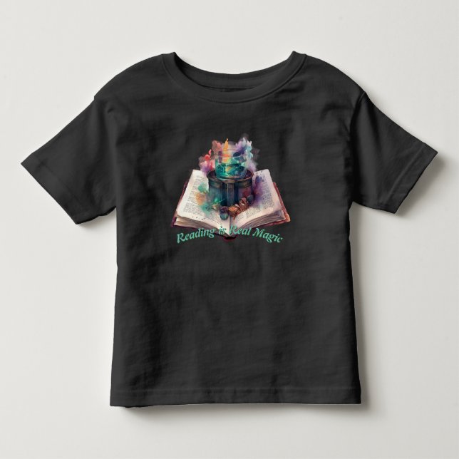 Läsning är verklig magi; litterär skjorta t shirt (Framsida)