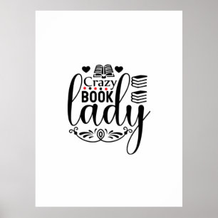 Läsning Art Crazy Bok Dam Poster