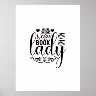 Läsning Art Crazy Bok Dam Poster