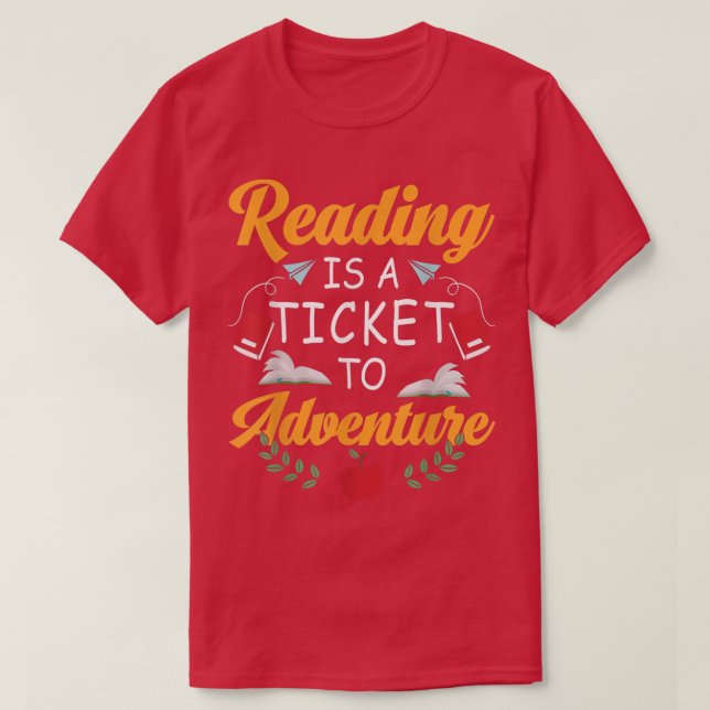 Läsning av Äventyr Funny Bok Reader Humor Bok Lov T Shirt (Design framsida)