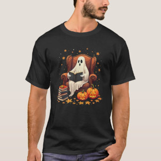 Läsning av Bok Älskare Lärare Ghost Bok Reade Funn T Shirt