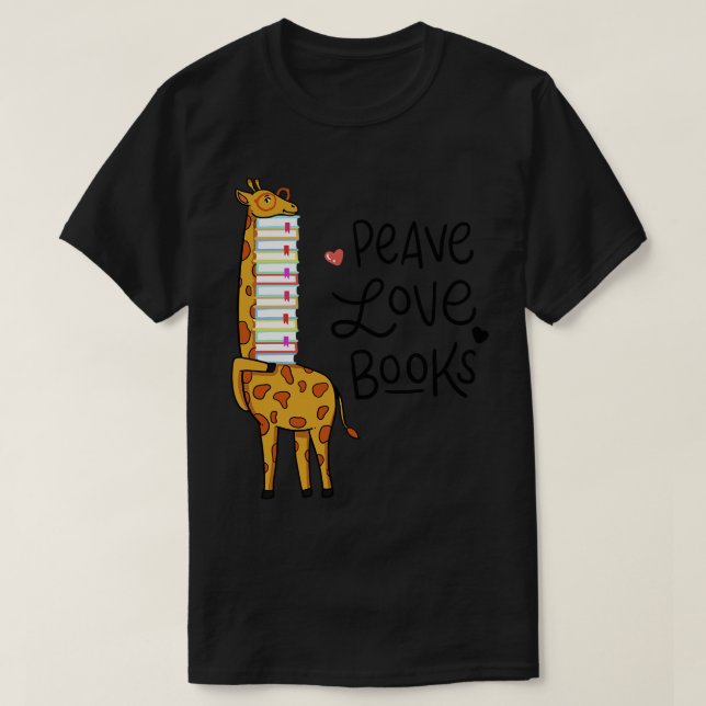 Läsning av Bokar Bok Giraffe T Shirt (Design framsida)