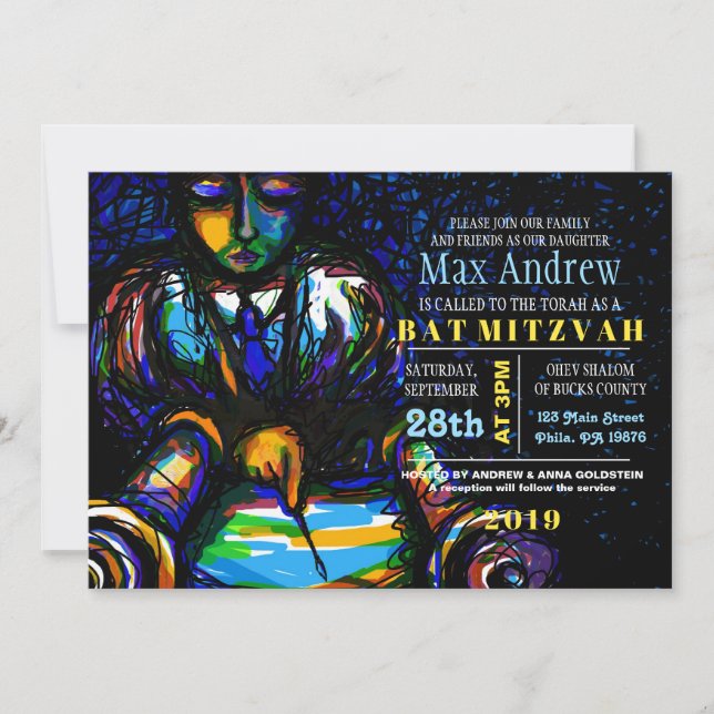 LÄSNING AV DEN Bat mitzvah INBJUDAN TILL TORAH Pub (Framsida)