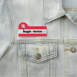 Läsning av fluorescent Red Easy Namnbricka