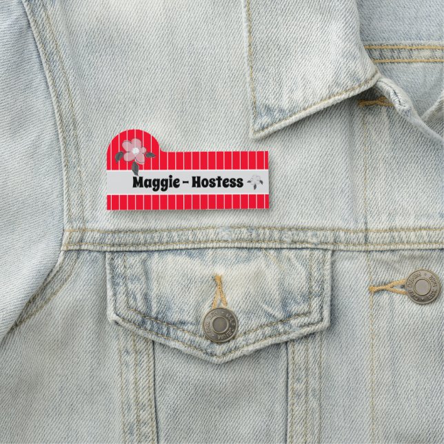 Läsning av fluorescent Red Easy Namnbricka (På plats)