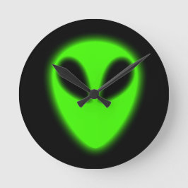 Låsning av Grönt Alien Wall Clock Rund Klocka