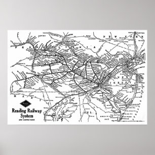 Läsning av järnvägssystemet Karta Poster