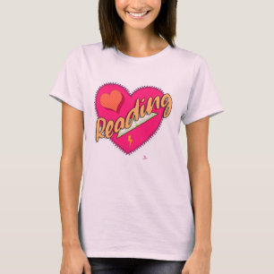 Läsning av Kärlek Bok Heart Motto T Shirt