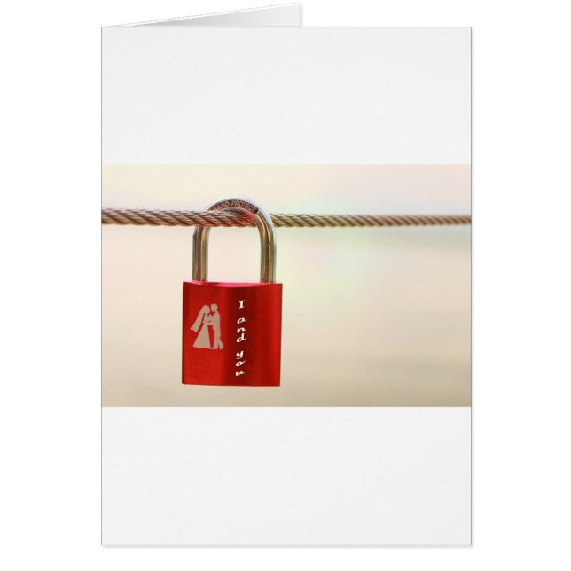 Låsning av kärlek hälsningskort (Framsidan)