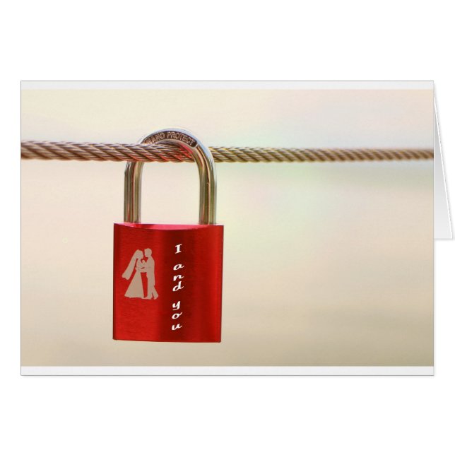 Låsning av kärlek hälsningskort (Framsidan Horizontal)