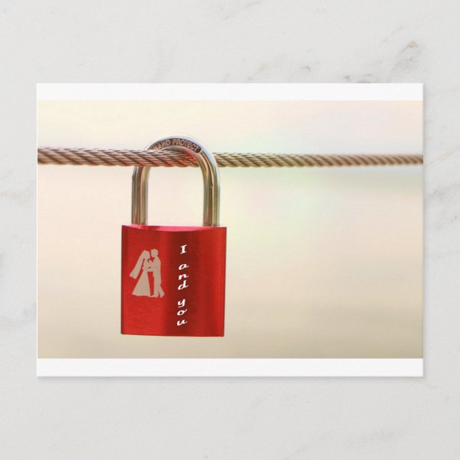 Låsning av kärlek vykort (Framsida)