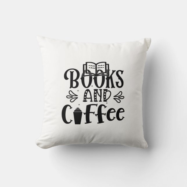 Läsning av konst Bokar och kaffe Kudde (Framsida)
